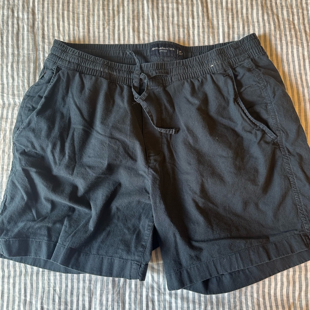Abercrombie & Fitch Grey/Black Women's Drawstring Shorts